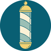 tattoo style icon of a barbers pole png