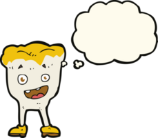 tecknad serie tand med trodde bubbla png