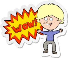 sticker of a cartoon amazed man png