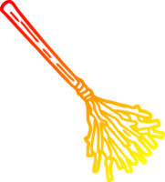 warm gradient line drawing cartoon witches broomstick png