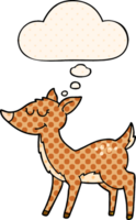 cartoon deer and thought bubble in comic book style png