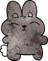 dessin animé doodle lapin gris png