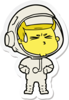 adesivo di un astronauta stressato cartone animato png