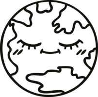 linjeteckning tecknad planet jorden png