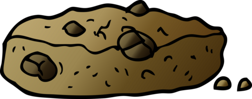 dessin animé doodle biscuit aux pépites de chocolat png