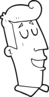 Preto e branco desenho animado sorrindo homem png