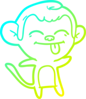 linha de gradiente frio desenhando macaco de desenho animado engraçado png