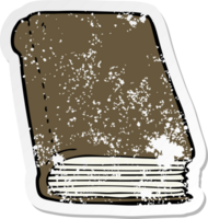 retro distressed sticker of a cartoon book png