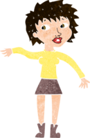 cartoon freundliche frau winkt png