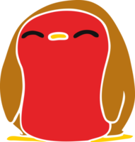 cartone animato carino kawaii pettirosso rosso png