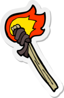 pegatina de una antorcha encendida de dibujos animados png