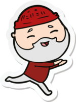 sticker of a cartoon happy bearded man png