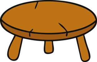 cartoon doodle of a wooden stool png