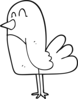 pájaro de dibujos animados en blanco y negro png