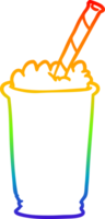 regnbågsgradient linjeritning milkshake png