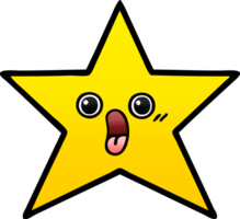 estrela de ouro de desenho animado sombreado gradiente png