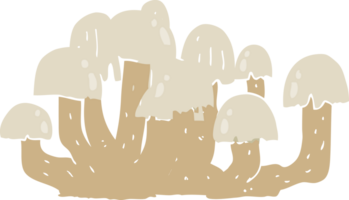 champignon de dessin animé de style plat couleur png