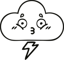 line drawing cartoon storm cloud png