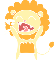 flat color style cartoon roaring lion png