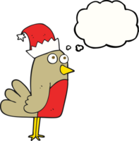 pensato bolla cartone animato Natale pettirosso png