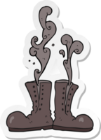 sticker of a cartoon steaming army boots png