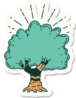 sticker of tattoo style tree png