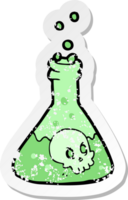 retro distressed sticker of a cartoon spooky potion png