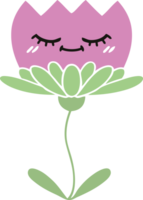 flor de desenho retrô de cor lisa png