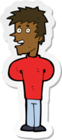 sticker of a cartoon happy man png