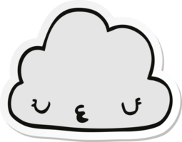 sticker of a cute cartoon cloud png