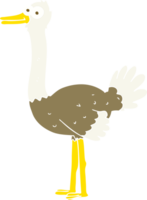 flat color illustration of a cartoon ostrich png