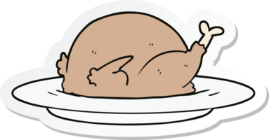 sticker of a cartoon cooked turkey png