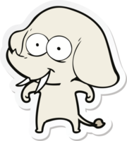 sticker of a happy cartoon elephant png