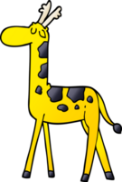 doodle de desenho animado andando girafa png