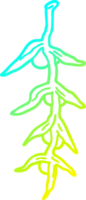 cold gradient line drawing cartoon plant png