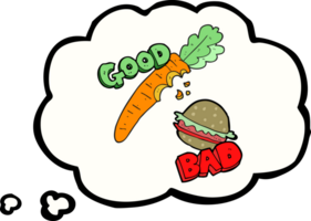 thought bubble cartoon good and bad food png