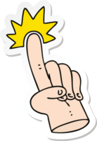 sticker of a pointing finger quirky hand drawn cartoon png