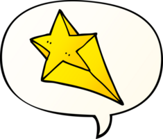 cartoon shooting star and speech bubble in smooth gradient style png