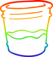 arco iris gradiente línea dibujo dibujos animados vaso de bebida png