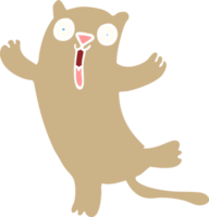 piatto colore illustrazione cartone animato contento gatto png