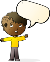 cartoon boy with growth on head with speech bubble png