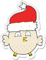 sticker van een tekenfilm uil vervelend Kerstmis hoed png