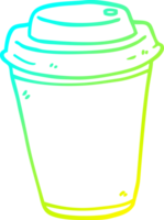 kall gradient linjeteckning tecknad takeout kaffekopp png