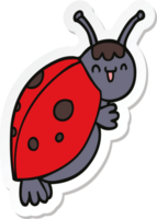 sticker of a cute cartoon ladybug png