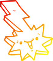 desenho de linha de gradiente quente relâmpago dos desenhos animados png