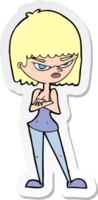 sticker of a cartoon angry woman png