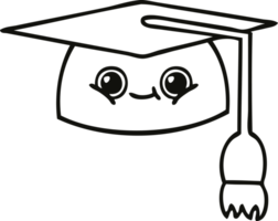 chapeau de graduation dessin animé dessin au trait png