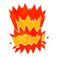 rétro dessin animé pow symbole png