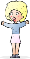 Cartoon besorgte Frau png