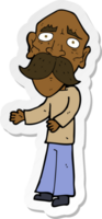 sticker of a cartoon lonely old man png